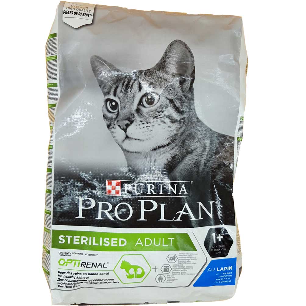 Croquettes pour chat adulte stérilisé PROPLAN STERILISED ADULT - Au Lapin -  sac de 10 kg