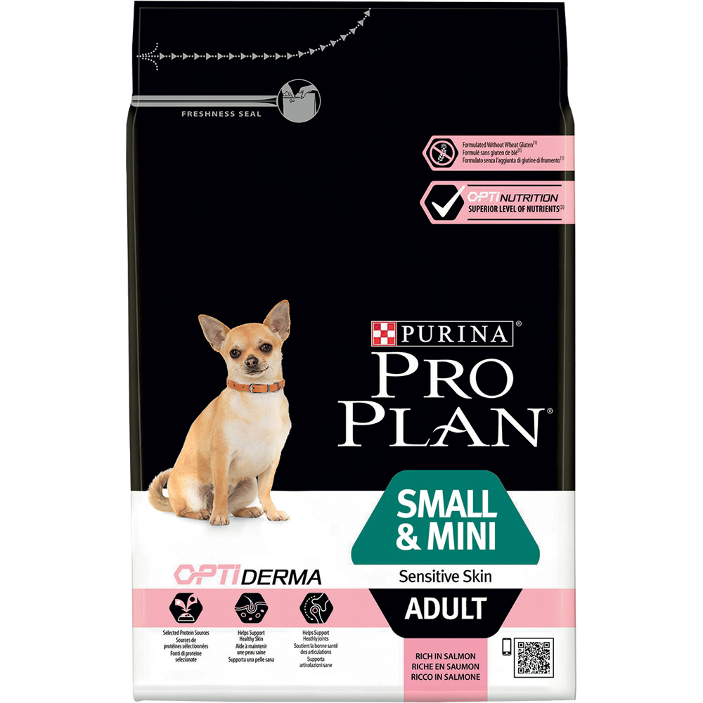 Croquettes pour petit chien adulte à la peau sensible PROPLAN SMALL AND MINI ADULT SENSITIVE SKIN - Sac 7kg